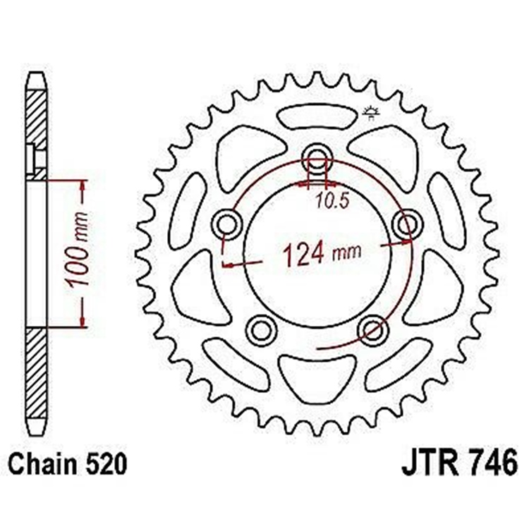 CORONA JT 746 de acero con 43 dientesw